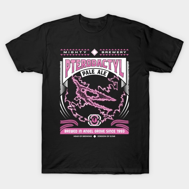 Mighty Brews - Pink Pterodactyl T-Shirt by DCLawrenceUK